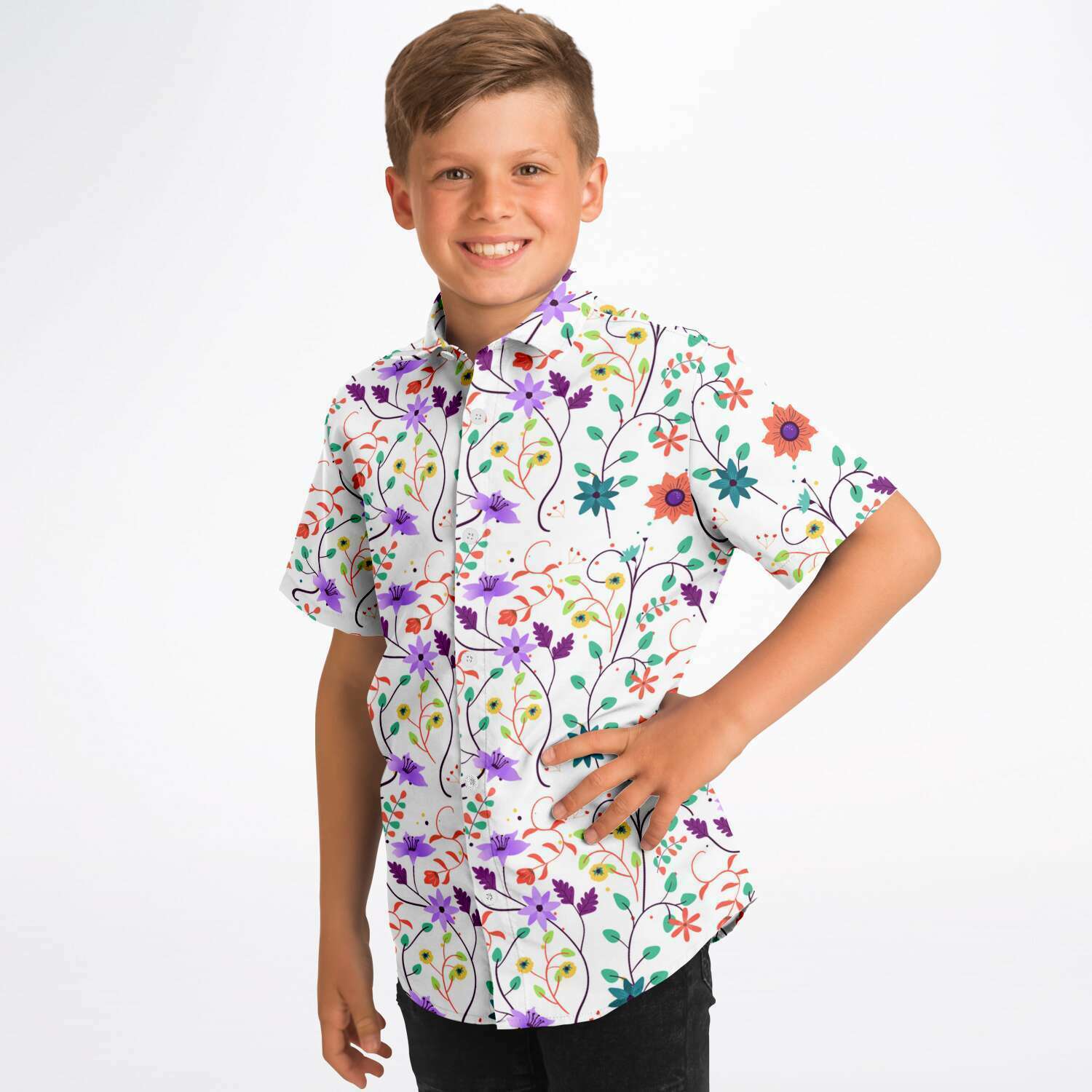 chemise avec motifs floraux pour garçon