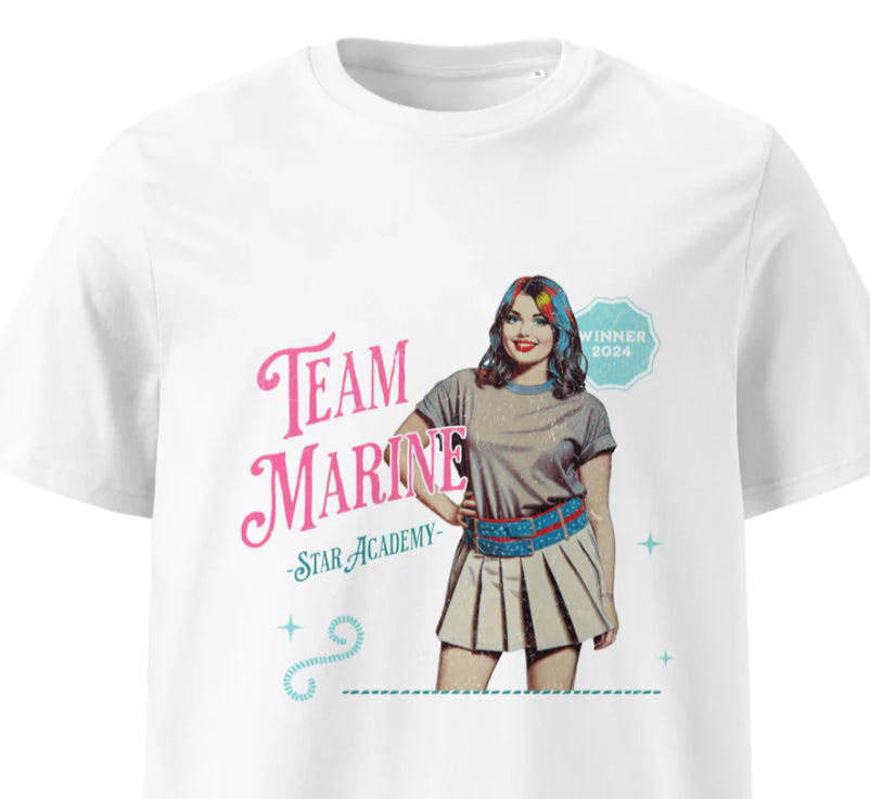 T-shirt adulte Star Academy 2024 Marine Gagnante – Fan Edition Confort 100 Coton Bio