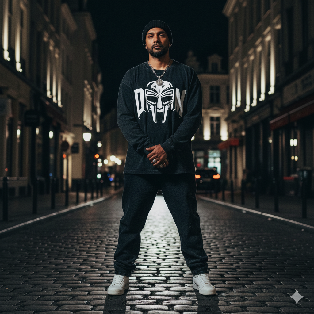 Pull Loose Oversize Hommage à MF DOOM – Streetwear Vintage