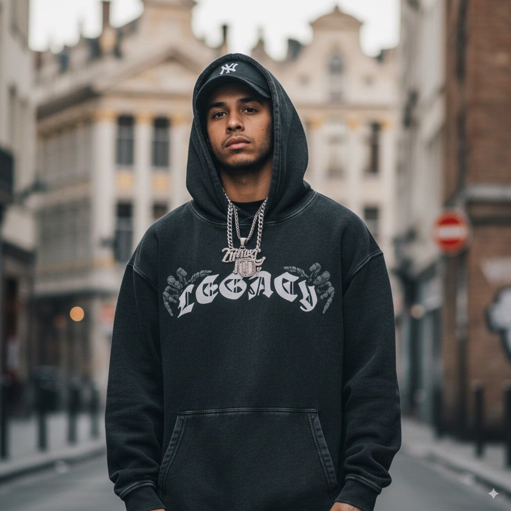 Sweat à Capuche Homme Grande Taille - Coupe Oversize Délavée - Tissu Doux Respirant - Style Streetwear Décontracté