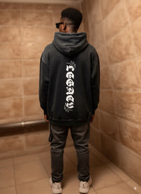 sweat noir délavé hoodie