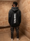sweat noir délavé hoodie