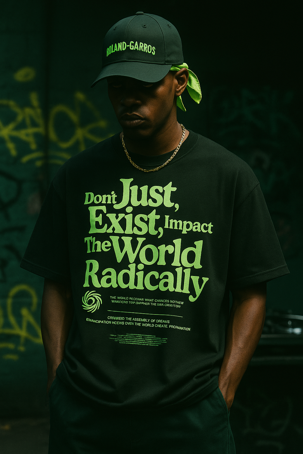 T-shirt lourd oversized - "Don't just exist"