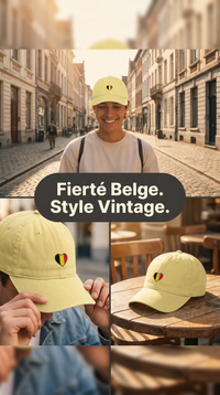 Casquette Délavée COEUR BELGE - Dad Cap Vintage Belge