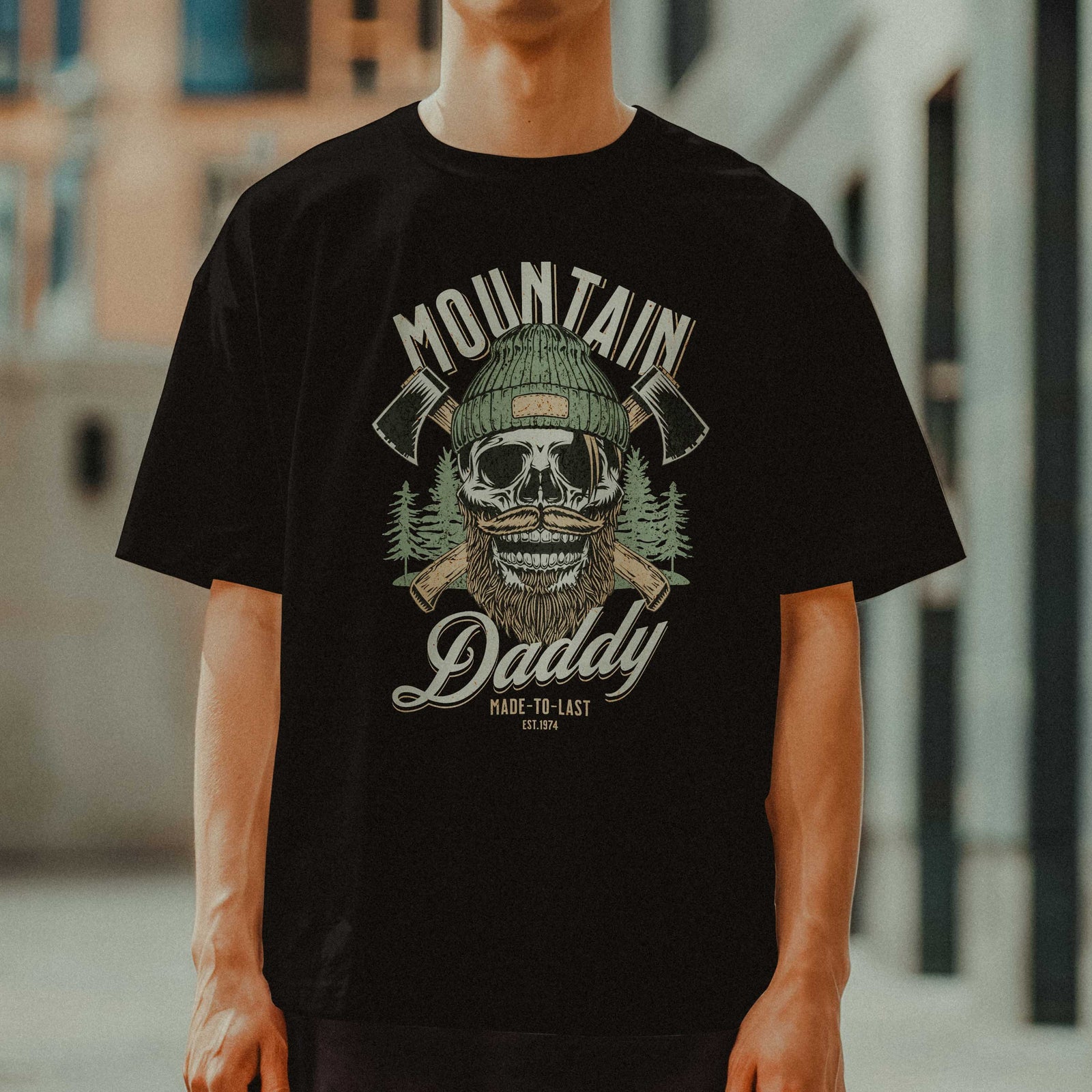 T-shirt Oversize Noir “Mountain Daddy”