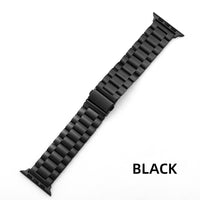Bracelet Apple Watch à maillons en acier inoxydable, coloris noir