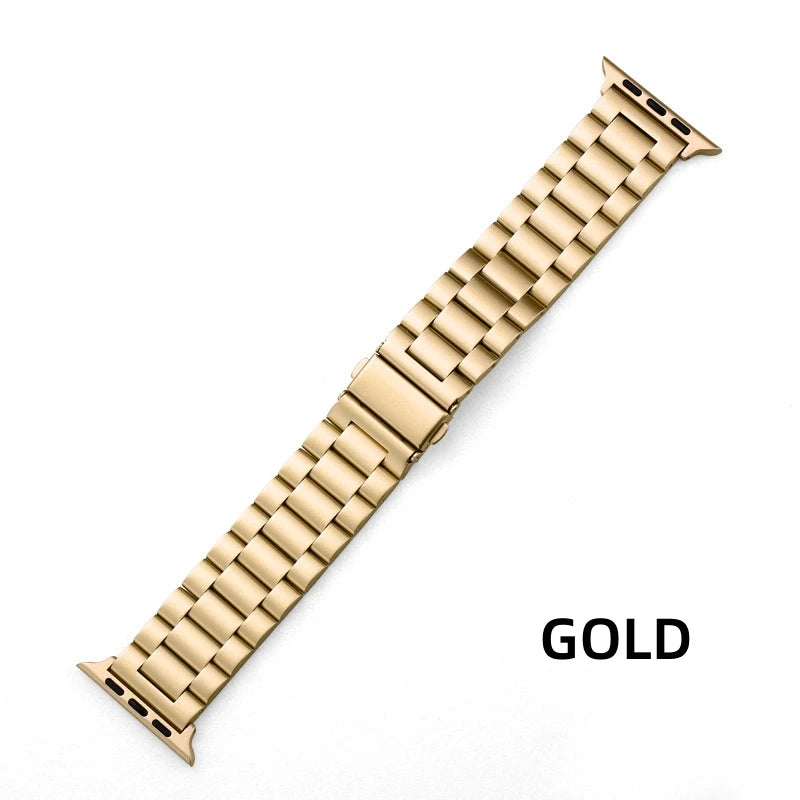 Bracelet Apple Watch à maillons en acier inoxydable, coloris or