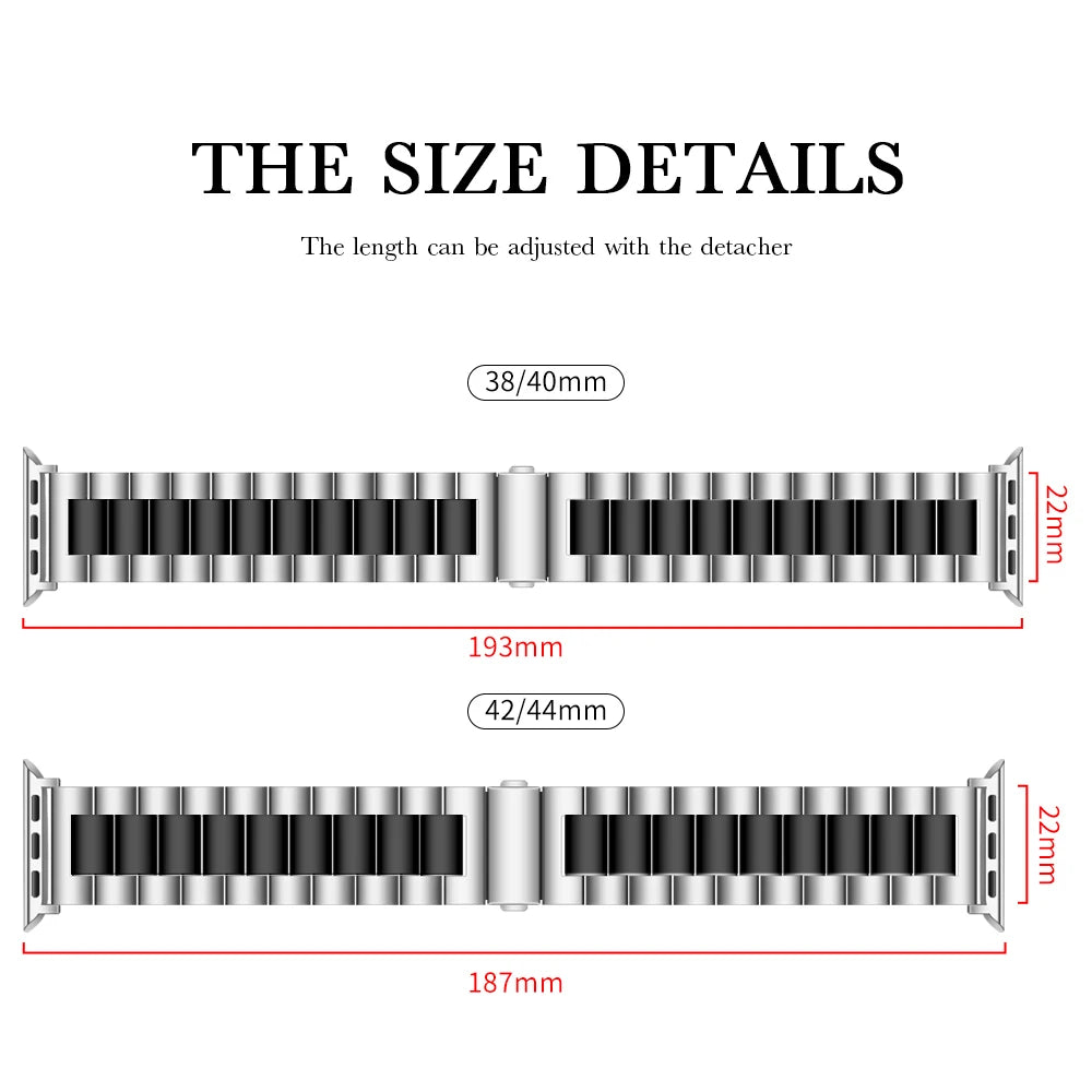 Bracelet Apple Watch à maillons en acier inoxydable, vue détaillée 3