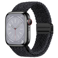 Bracelet Apple Watch en nylon tressé à fermoir magnétique, coloris graphite