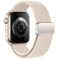 Bracelet Apple Watch en nylon tressé à fermoir magnétique, vue détaillée