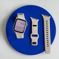 Bracelet Apple Watch sport en silicone, coloris lumière stellaire