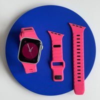 Bracelet Apple Watch sport en silicone, coloris rose fuchsia
