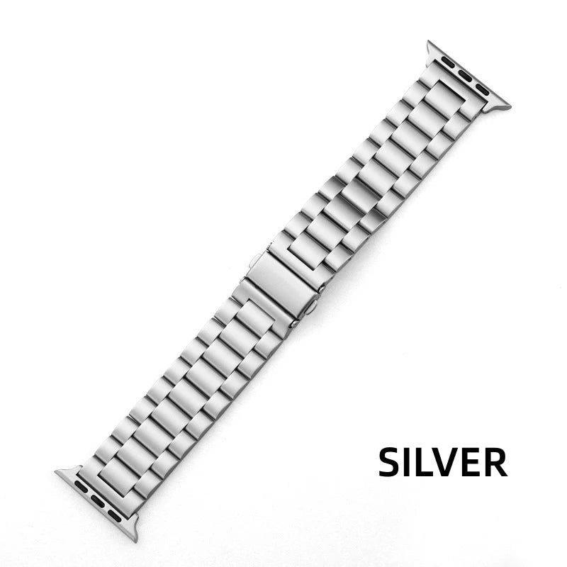 Bracelet Apple Watch à maillons en acier inoxydable, coloris argent
