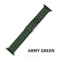 Bracelet Apple Watch à maillons en acier inoxydable, coloris vert militaire