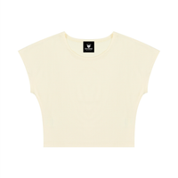 Packshot face du crop top t-shirt original femme jaune pâle