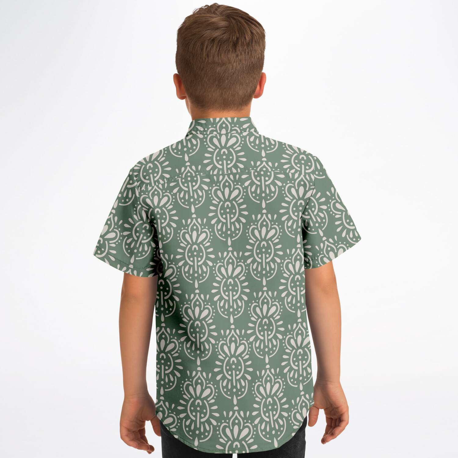 chemise jeune garçon verte fashionista