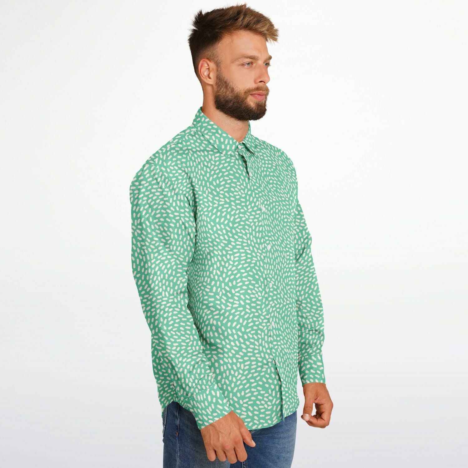 mode masculine chemise verte à motifs