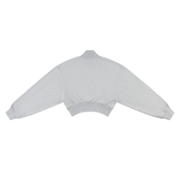 Dos du sweat col montant femme crop top gris clair