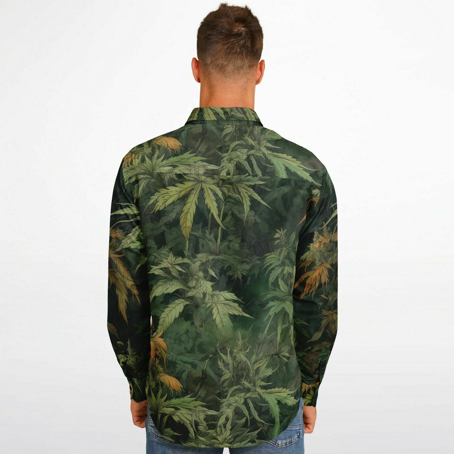 chemise élégante homme motif canna weed