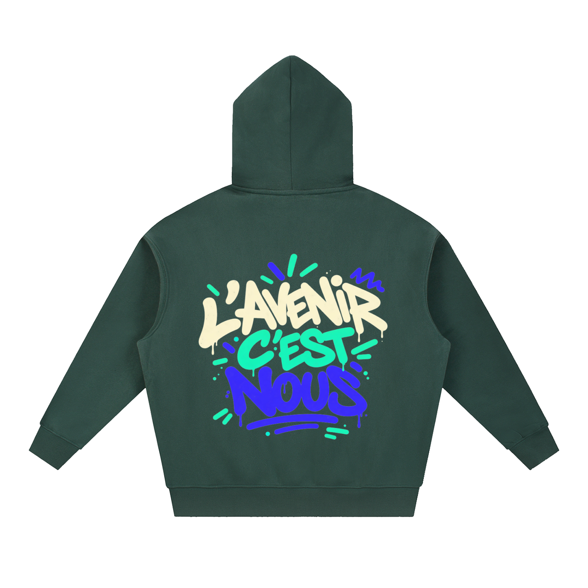 Hoodie boxy Gen Z « L'avenir c'est nous » – coupe courte