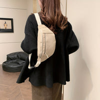 Sac banane velours côtelé beige – vue 5