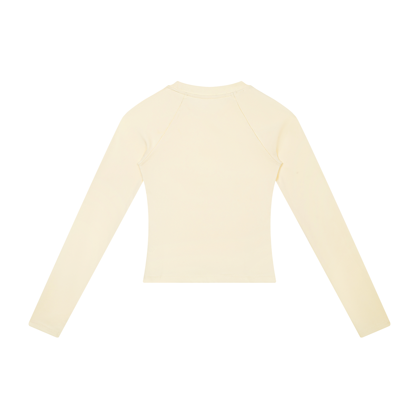 Packshot dos du t-shirt manches longues original femme abricot
