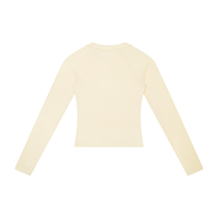 Packshot dos du t-shirt manches longues original femme abricot