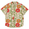 vêtement enfant chemise beige à fleurs rouges