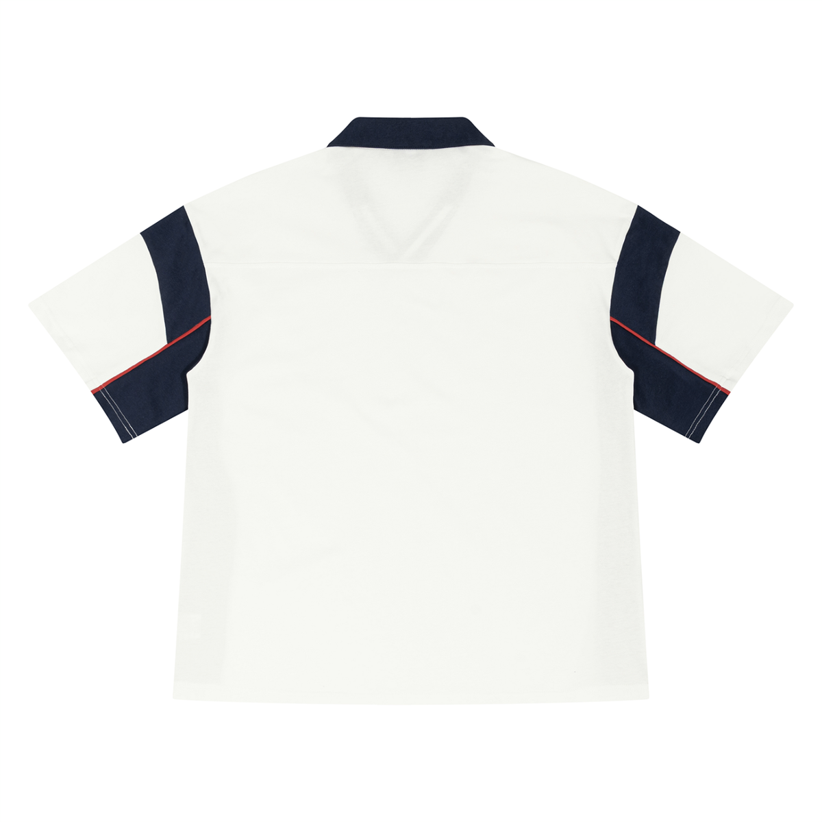 Polo Boxy Colorblock Rouge et Marine — Streetwear Belge