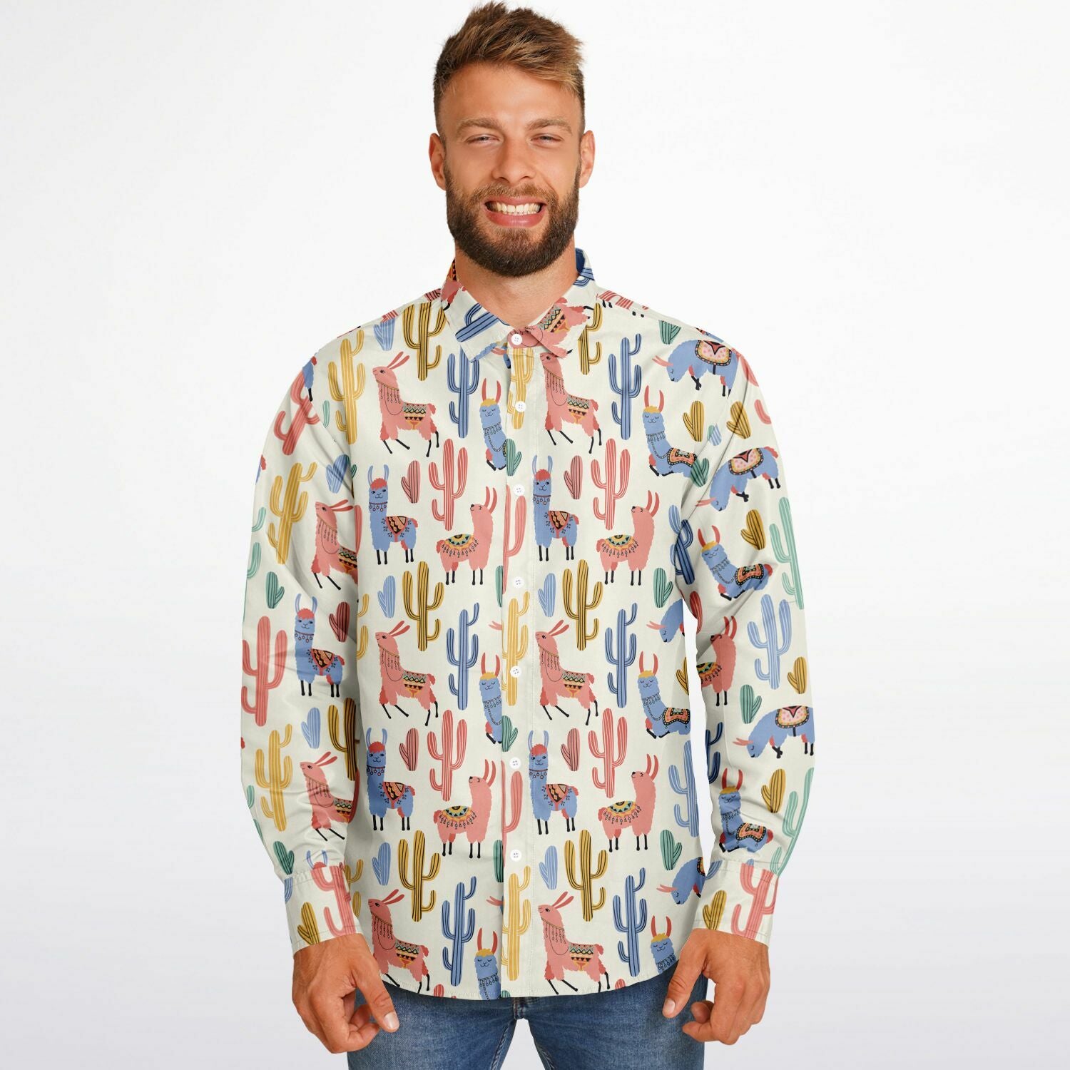 Chemise Homme originale à lamas - Manches Longues