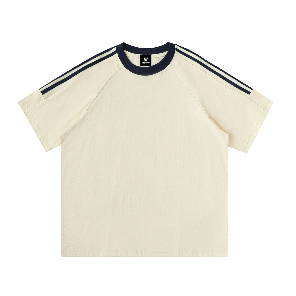 T-shirt Bandes Contrastantes Original Noir — Coton Streetwear Belge