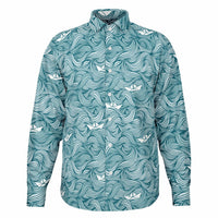 vêtement masculin chemise bleue à motifs