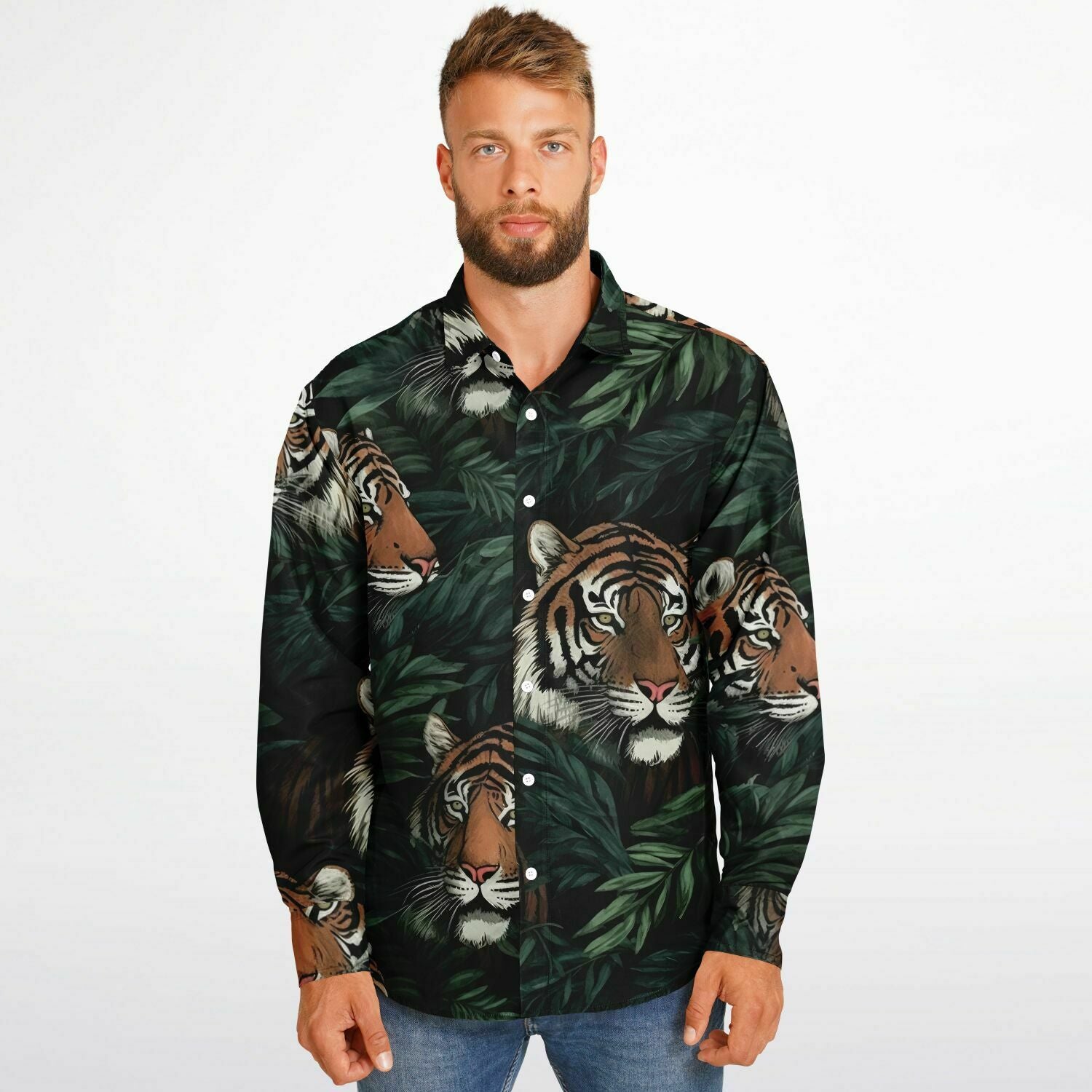 chemise d'été homme tigre en savane