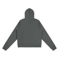 Dos du sweat zippé capuche femme gris foncé