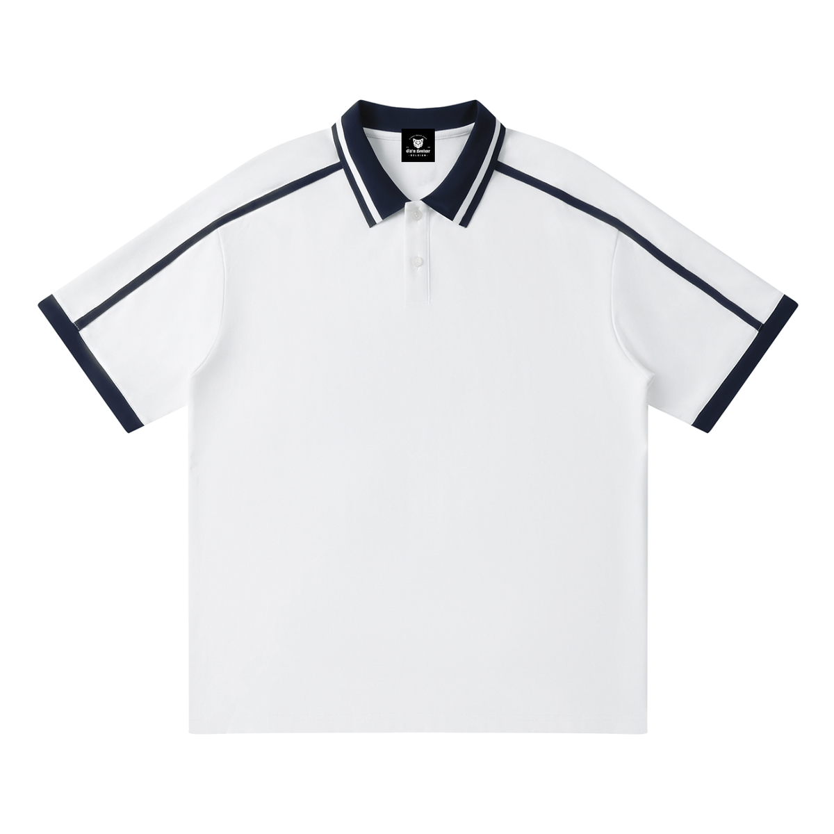 Polo Contrast Piping Noir Original — Streetwear Belge