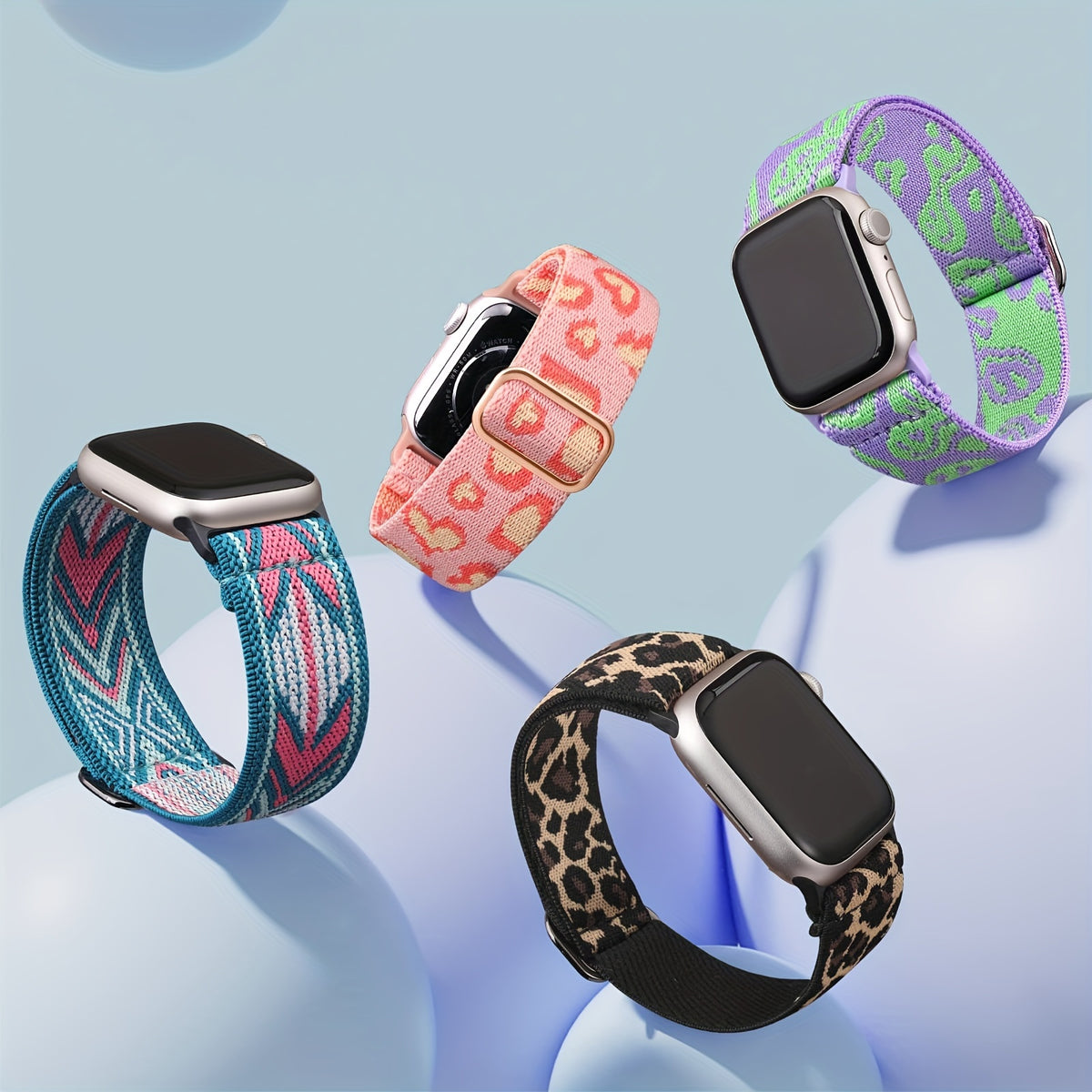 Bracelet Apple Watch boucle solo en nylon imprimé, vue détaillée 4