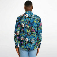 tenue décontractée homme fleurs bleues
