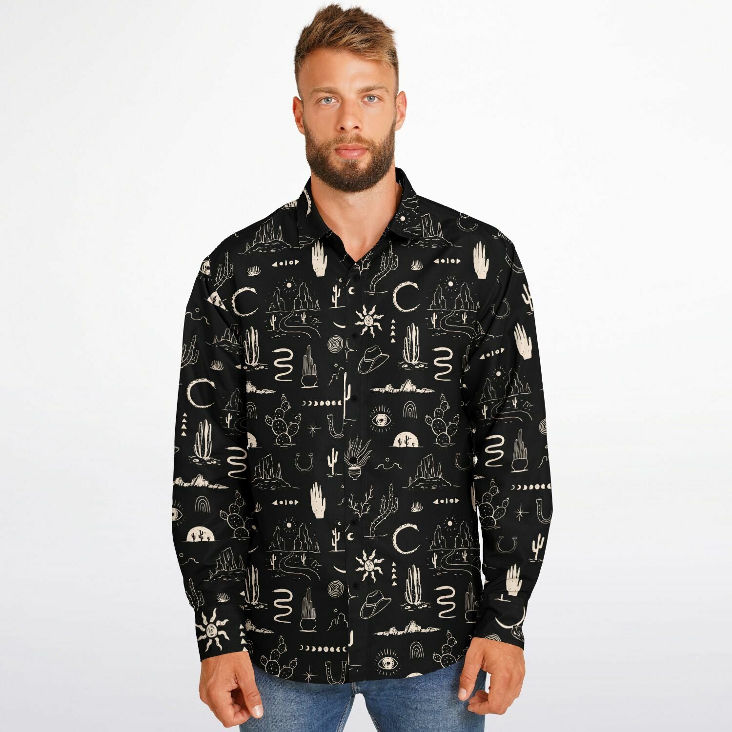 chemise vintage noire homme style cow-boy