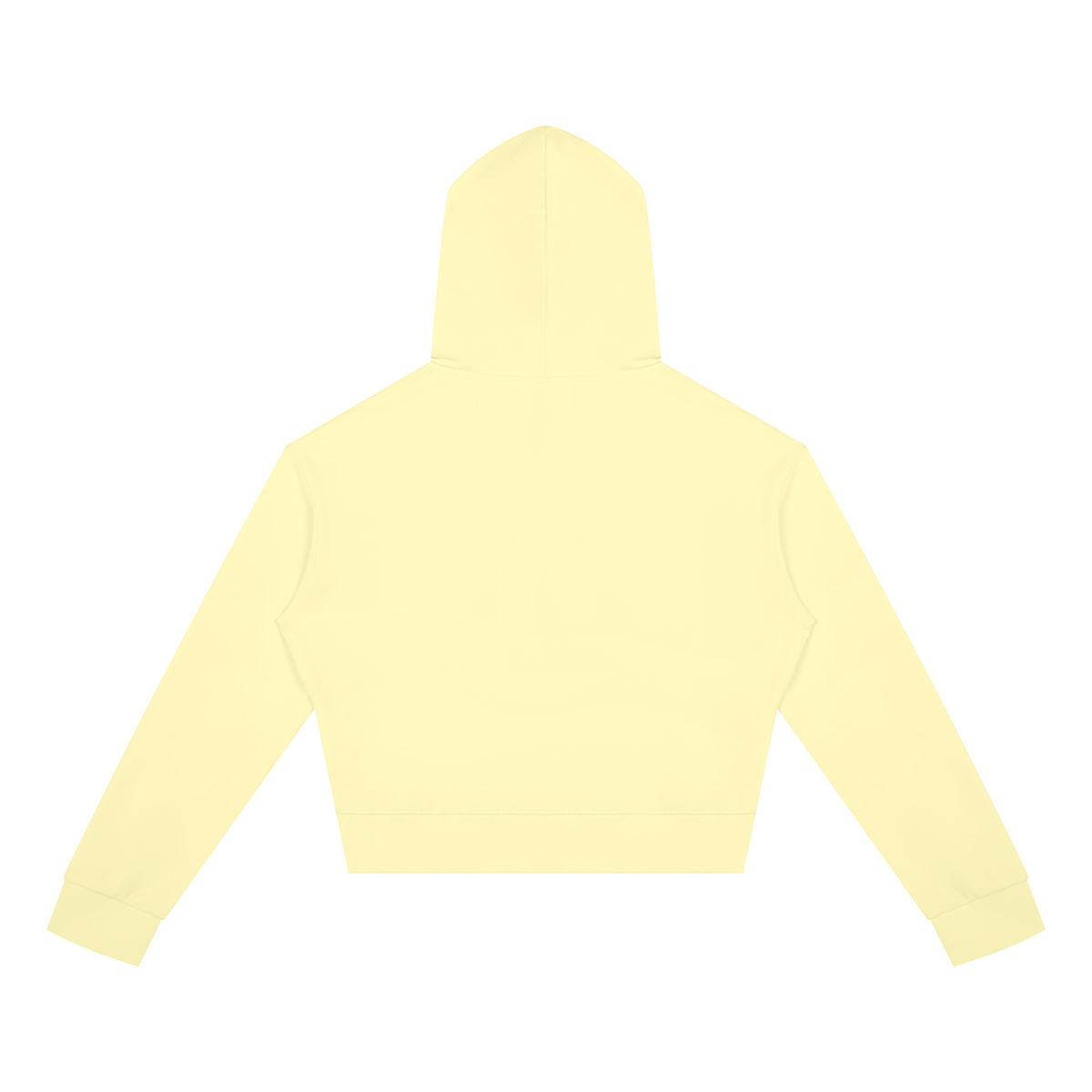 Dos du sweat zippé crop top femme jaune beurre