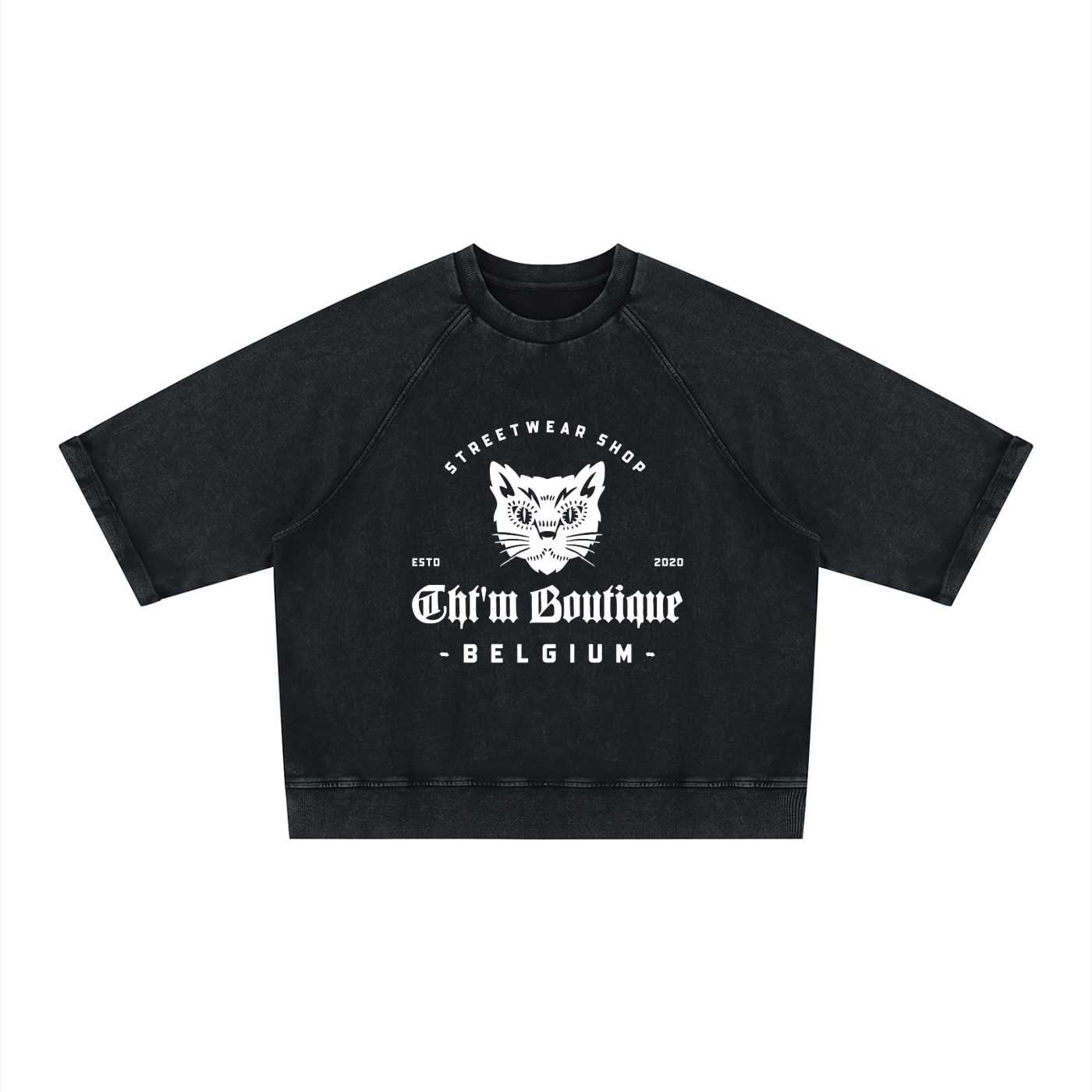 Unisex Vintage Wash Boxy Short Sleeve Sweatshirt