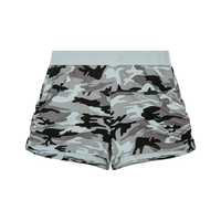 Short camouflage femme bleu clair, vue de face