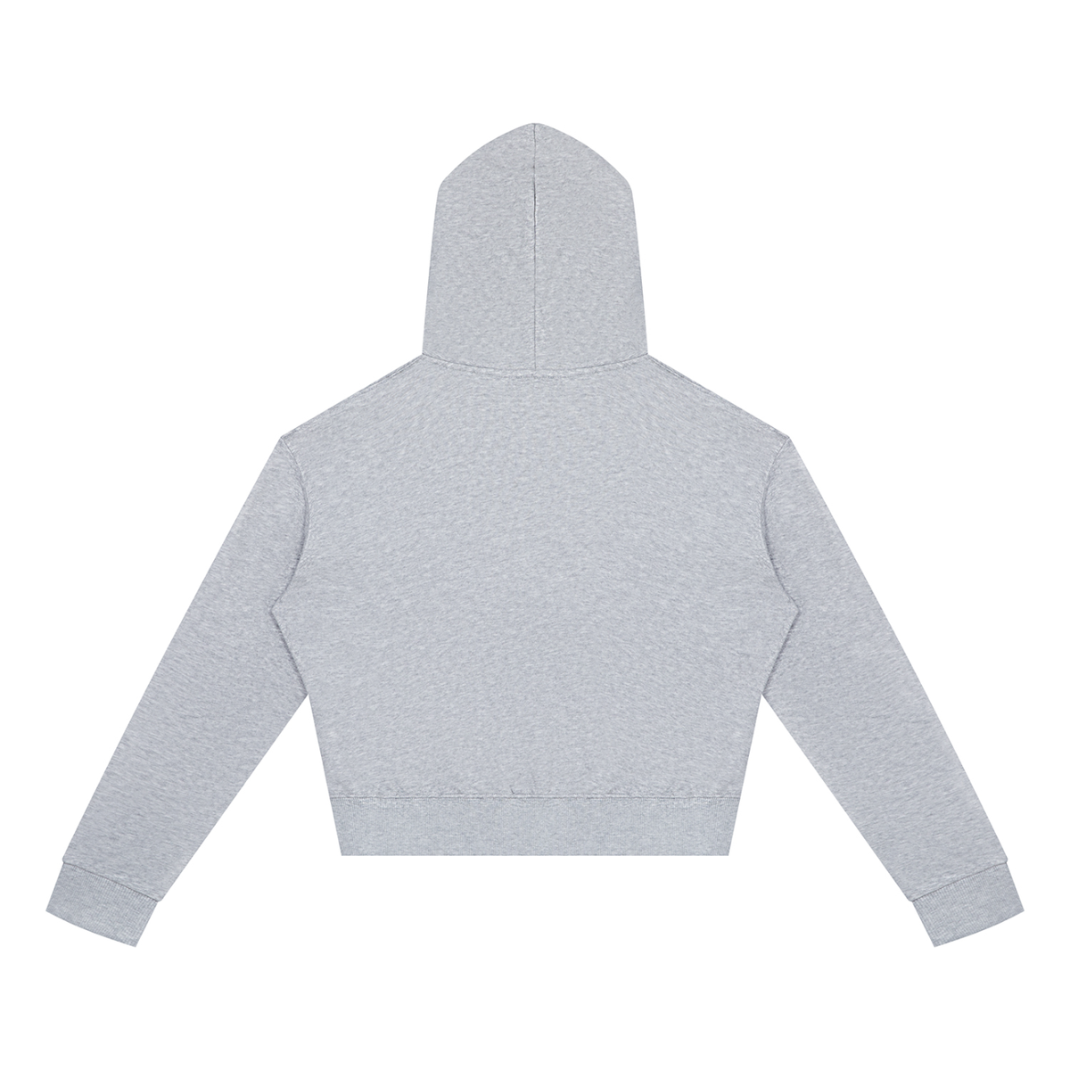 Dos du sweat zippé crop top femme gris chiné