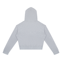 Dos du sweat zippé crop top femme gris chiné