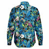 chemise à manches longues fleurs bleues