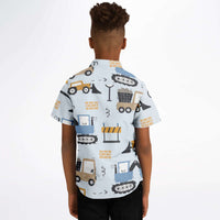 chemise été garçon camions de chantier