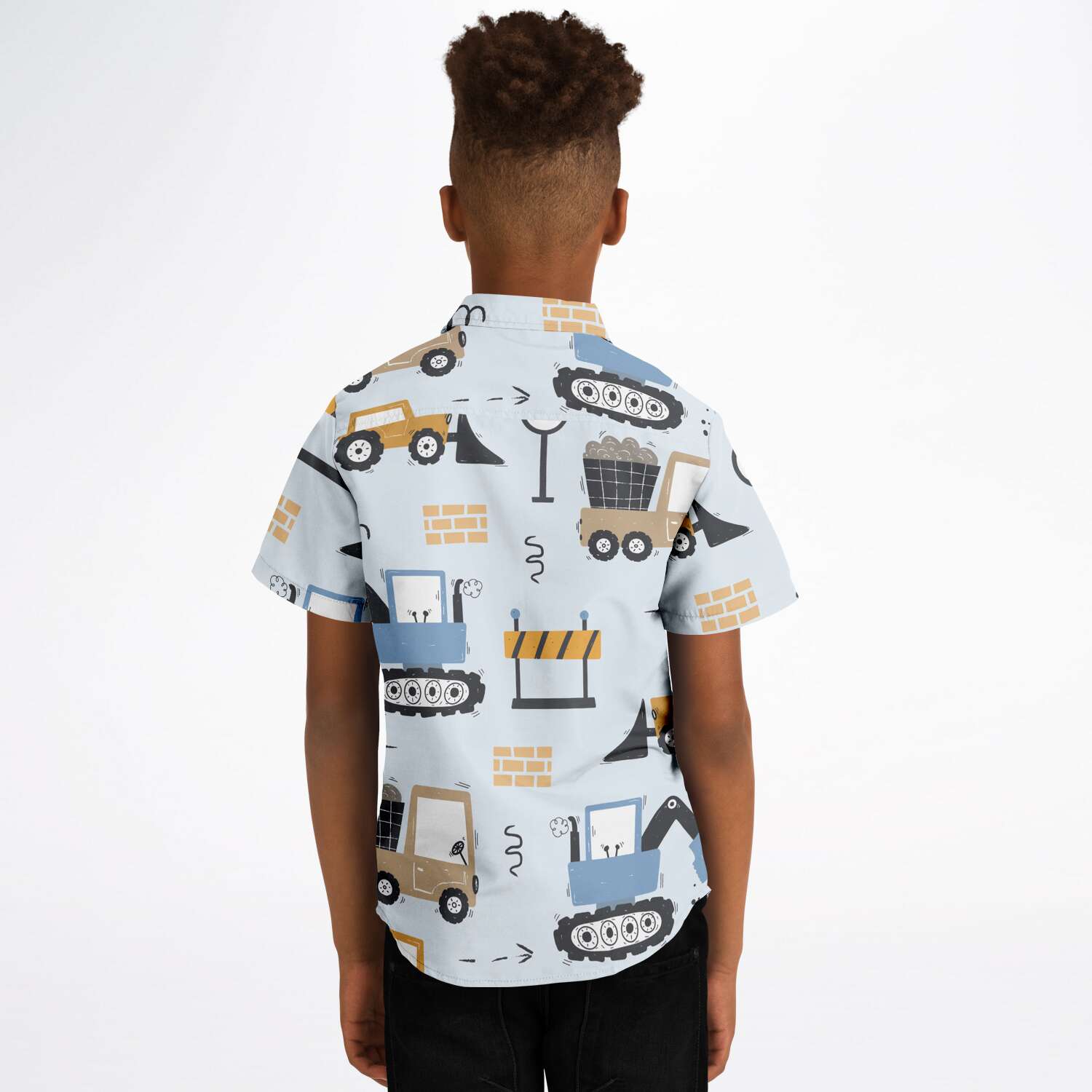 chemise été garçon camions de chantier
