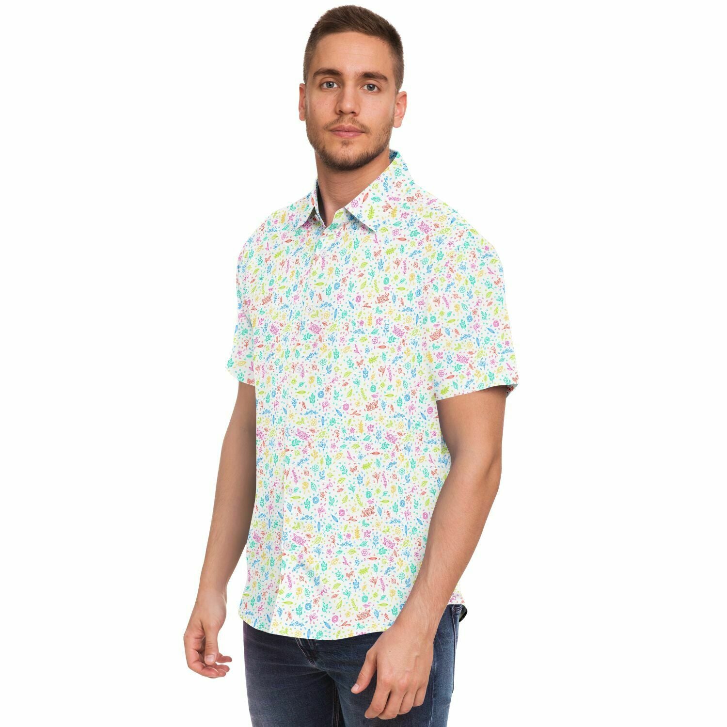chemise homme manches courtes design floral