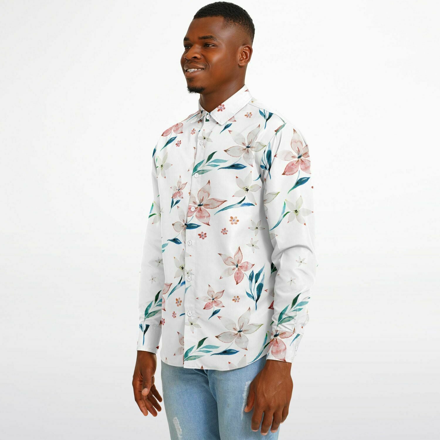 CHEMISE HOMME originale stye floral MANCHES LONGUES