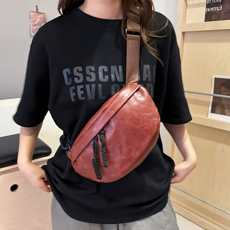 Sac banane cuir femme classique noir