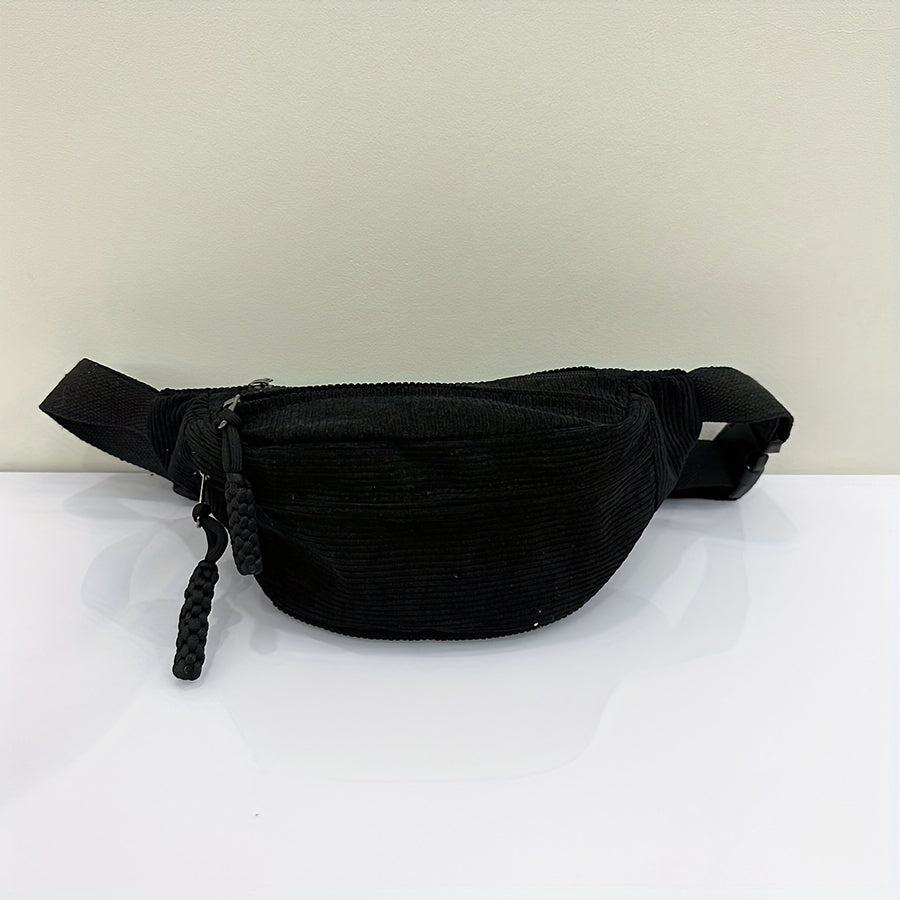 Sac banane velours vert – vue 7